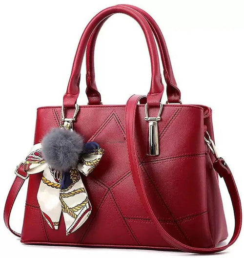 Gravon Women PU Leather Tote Bags Crossbody Handbags (Color-MAROON)