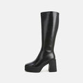 MUMANI Woman‘s Modern Boots Genuine Leather sexy Zip Square heel Solid