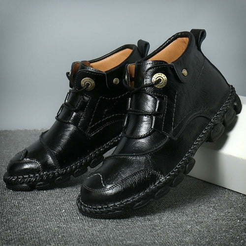 2020 New Genuine Leather Mens Boots Cross-Border Large Size Tooling