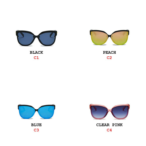 Women Oversized Mirrored Cat Eye Sunglasses