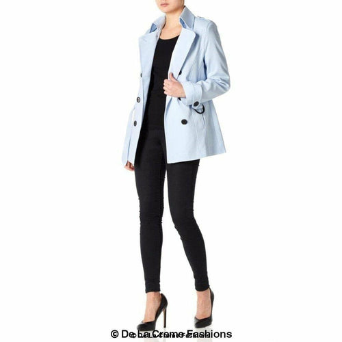 Womens Spring/Summer Double Breasted Short Belted Coat (1710-SP)
