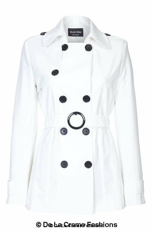 Womens Spring/Summer Double Breasted Short Belted Coat (1710-SP)