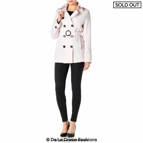 Womens Spring/Summer Double Breasted Short Belted Coat (1710-SP)