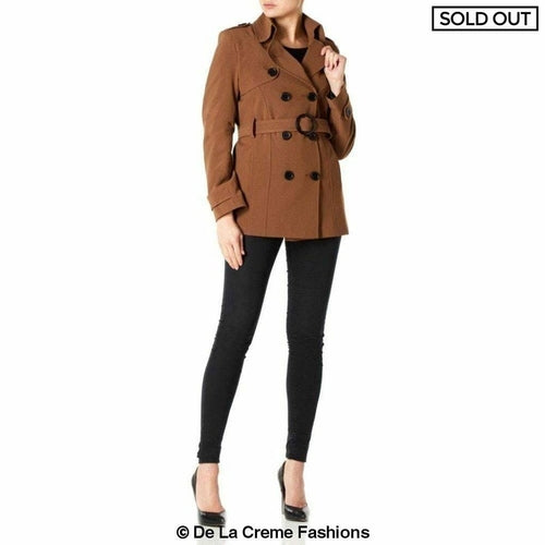 Womens Spring/Summer Double Breasted Short Belted Coat (1710-SP)