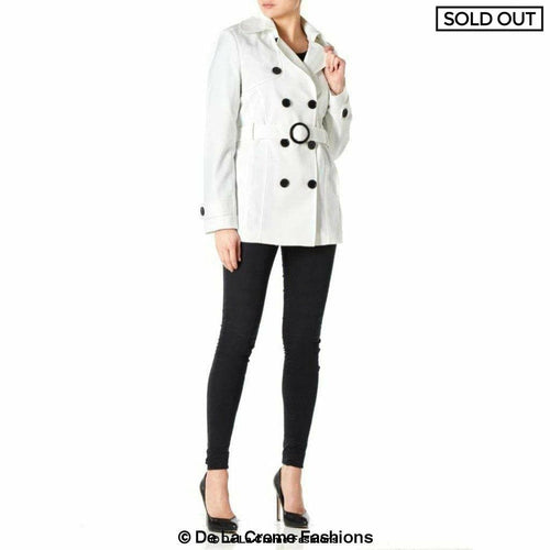 Womens Spring/Summer Double Breasted Short Belted Coat (1710-SP)