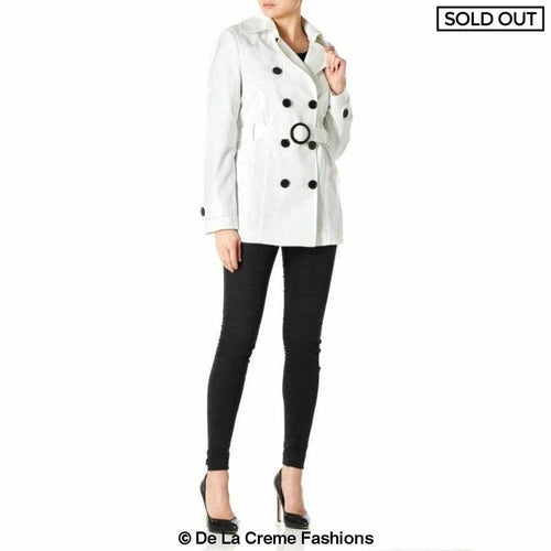 Womens Spring/Summer Double Breasted Short Belted Coat (1710-SP)